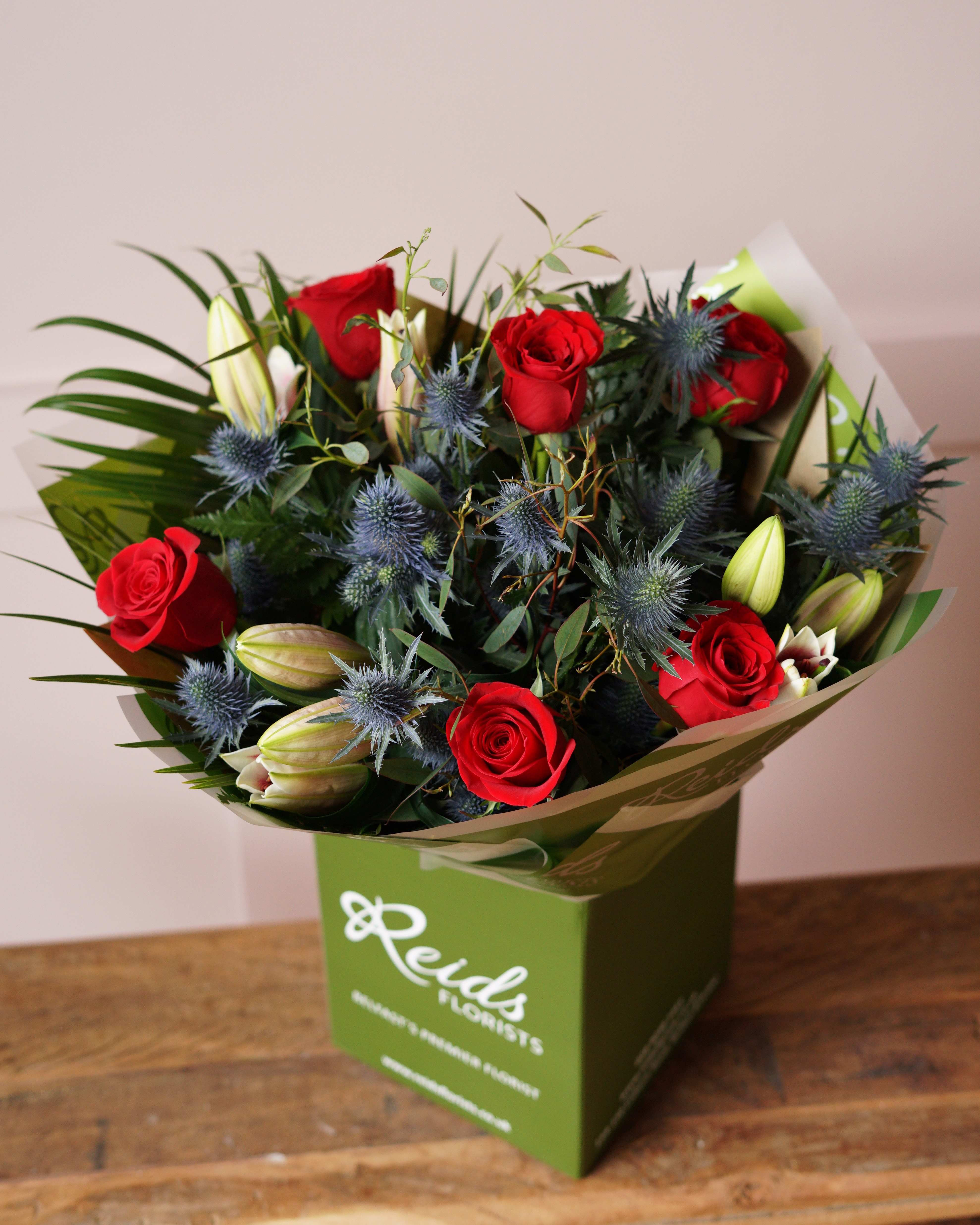 Red Rose and Pink lily Hand-tied